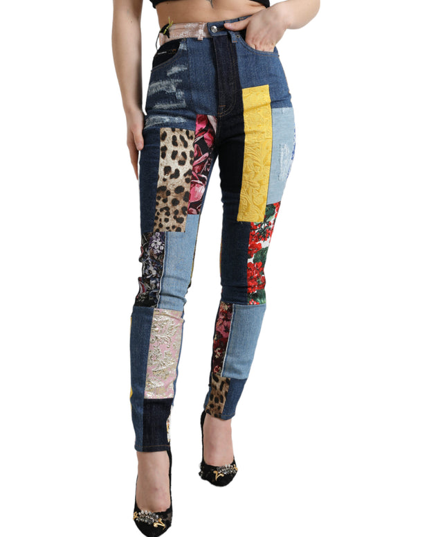 Multicolor Patchwork GRACE Skinny Denim Jeans