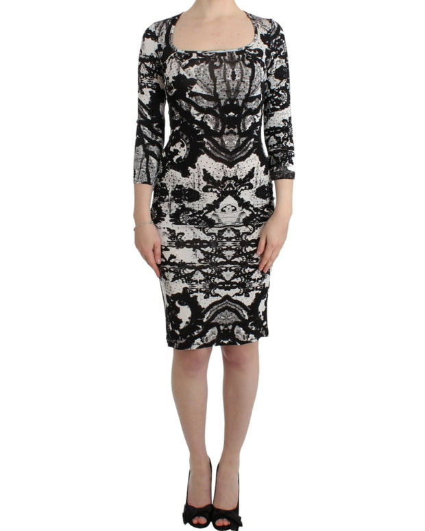 Black Printed Sheath Dress