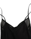 Black long sleeve silk dress