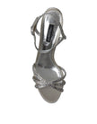 Silver Crystal Ankle Strap Sandals Shoes