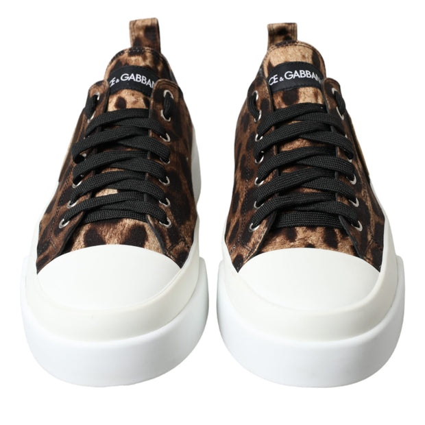 Elegant Leopard Print Casual Sneakers