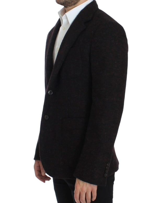 Bordeaux alpaga two button blazer