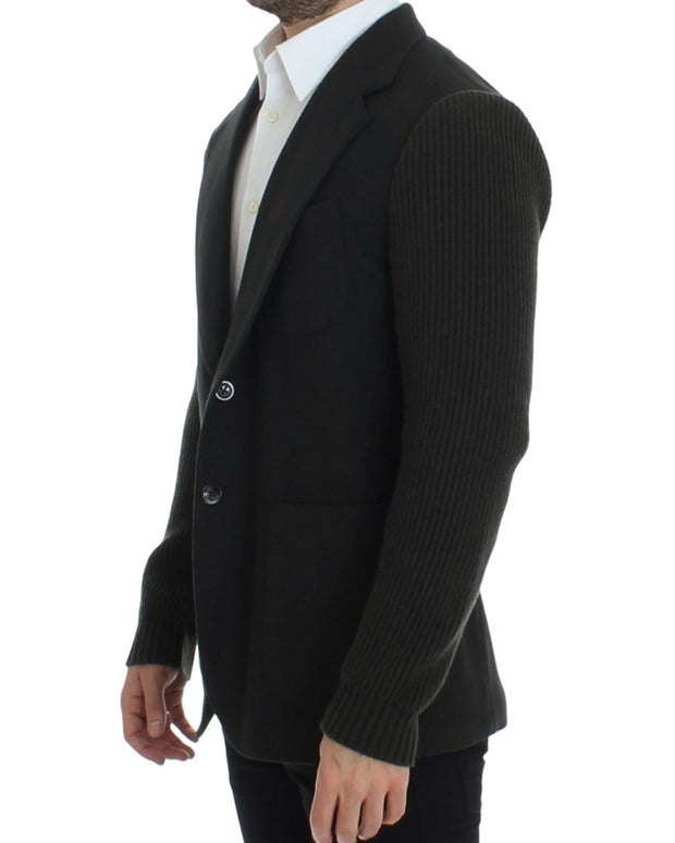 Green cashmere two button blazer