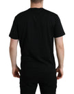 Black Cotton Dog Tag Round Neck T-shirt