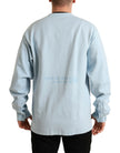 Light Blue Cotton Buttoned Pullover Sweater