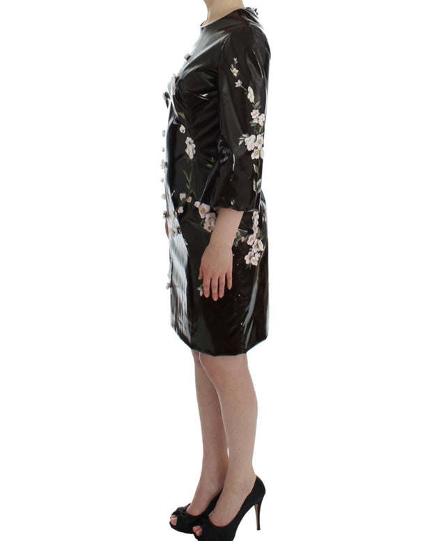 Black floral 3/4 Sleeve sheath dress