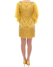 Yellow Lace Crystal Embellished Mini Dress