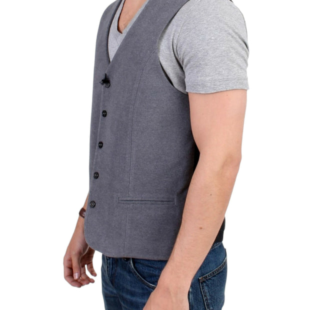 Chic Gray Casual Vest