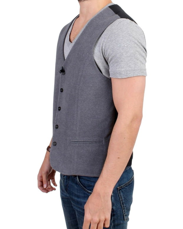 Chic Gray Casual Vest