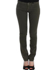 Chic Green Slim Leg Designer Jeans