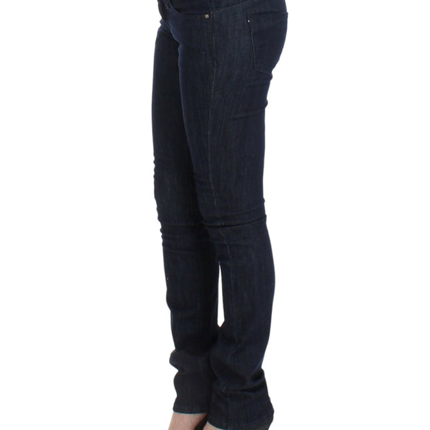 Chic Dark Blue Skinny Leg Jeans