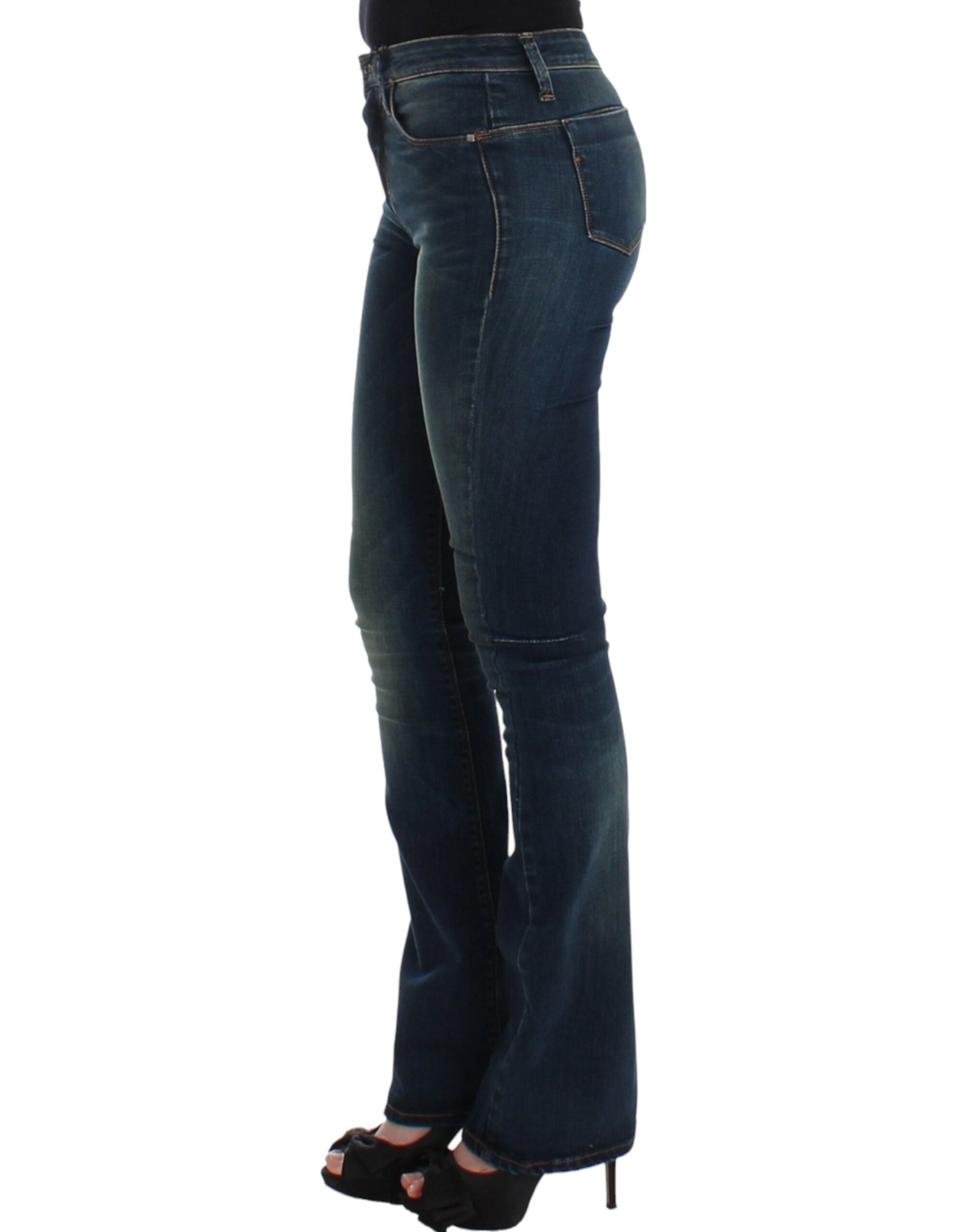 Chic Blue Straight Leg Designer Jeans