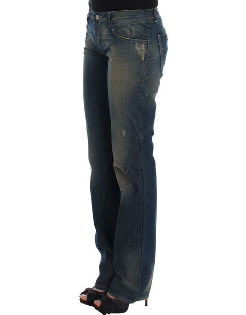 Chic Straight Leg Blue Denim Jeans