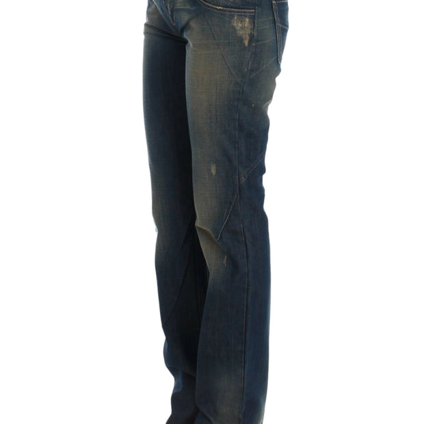 Chic Straight Leg Blue Denim Jeans