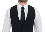 Blue Wool Formal Dress Vest Gilet