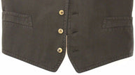 Black Cotton Blend Dress Vest Gilet