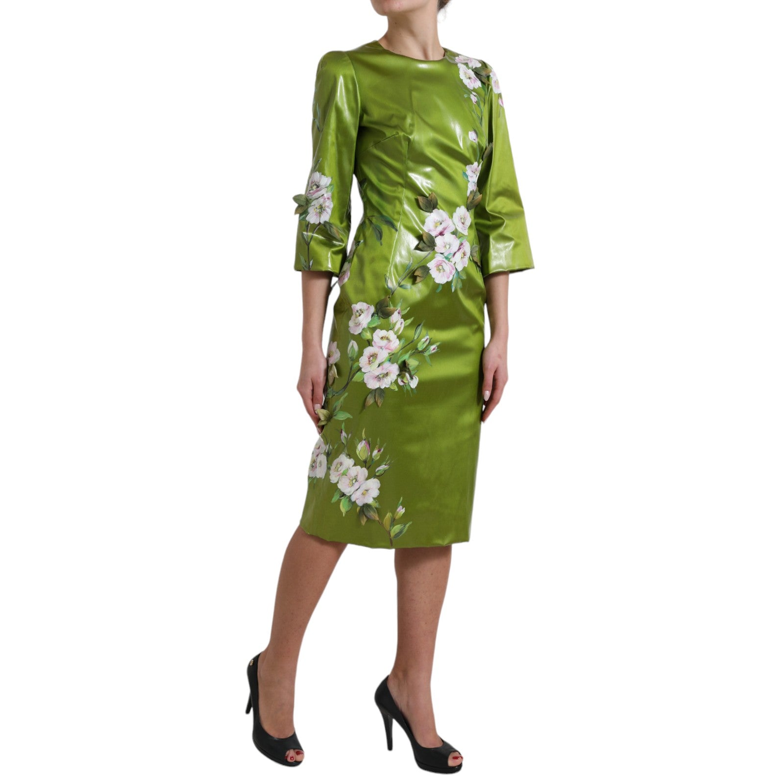 Floral Elegance Midi Sheath Dress