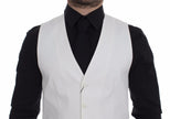 Elegant White Cotton Silk Dress Vest