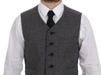 Elegant Single Breasted Gray Dress Vest