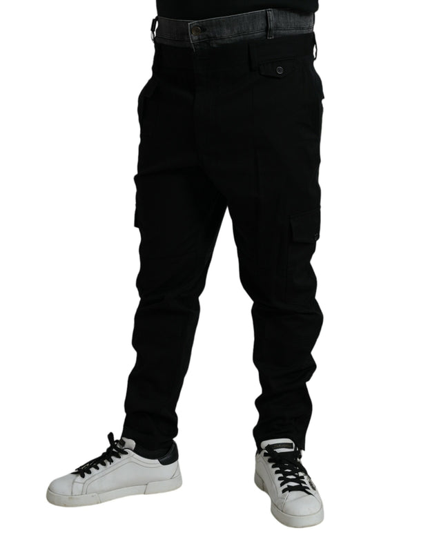 Black Gray slim Cotton Denim Jeans