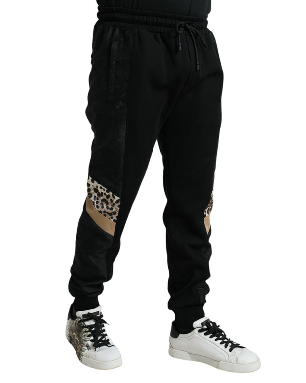 Black Cotton Slim Stretch Jogger Pants