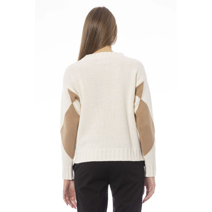 Beige Wool Women Sweater