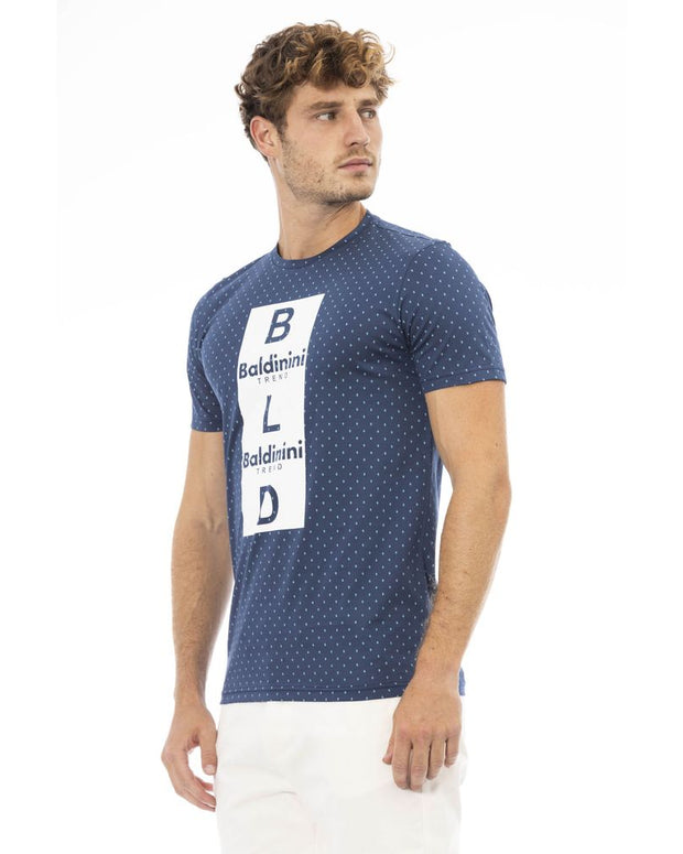 Blue Cotton Men T-Shirt
