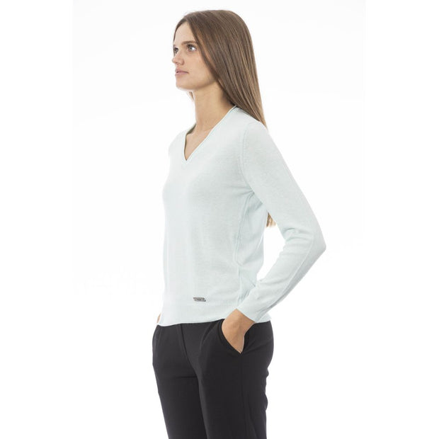 Light Blue Cashmere Women Sweater