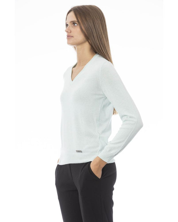 Light Blue Cashmere Women Sweater
