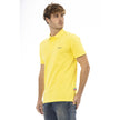 Yellow Cotton Men Polo Shirt