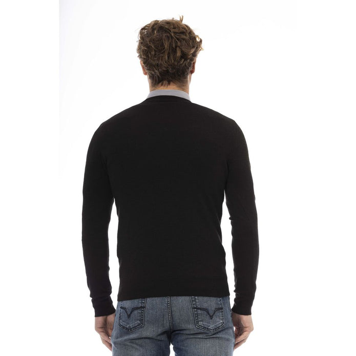 Black Wool Men Sweater