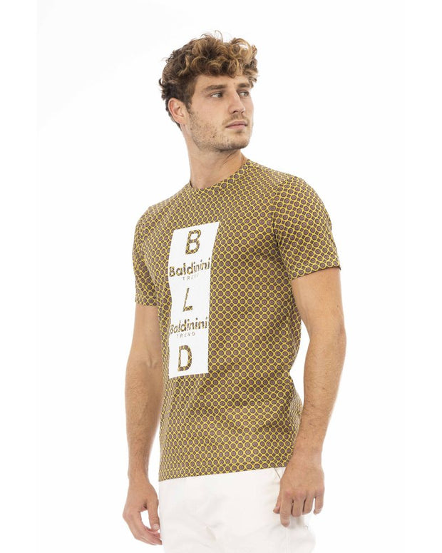 Yellow Cotton Men T-Shirt