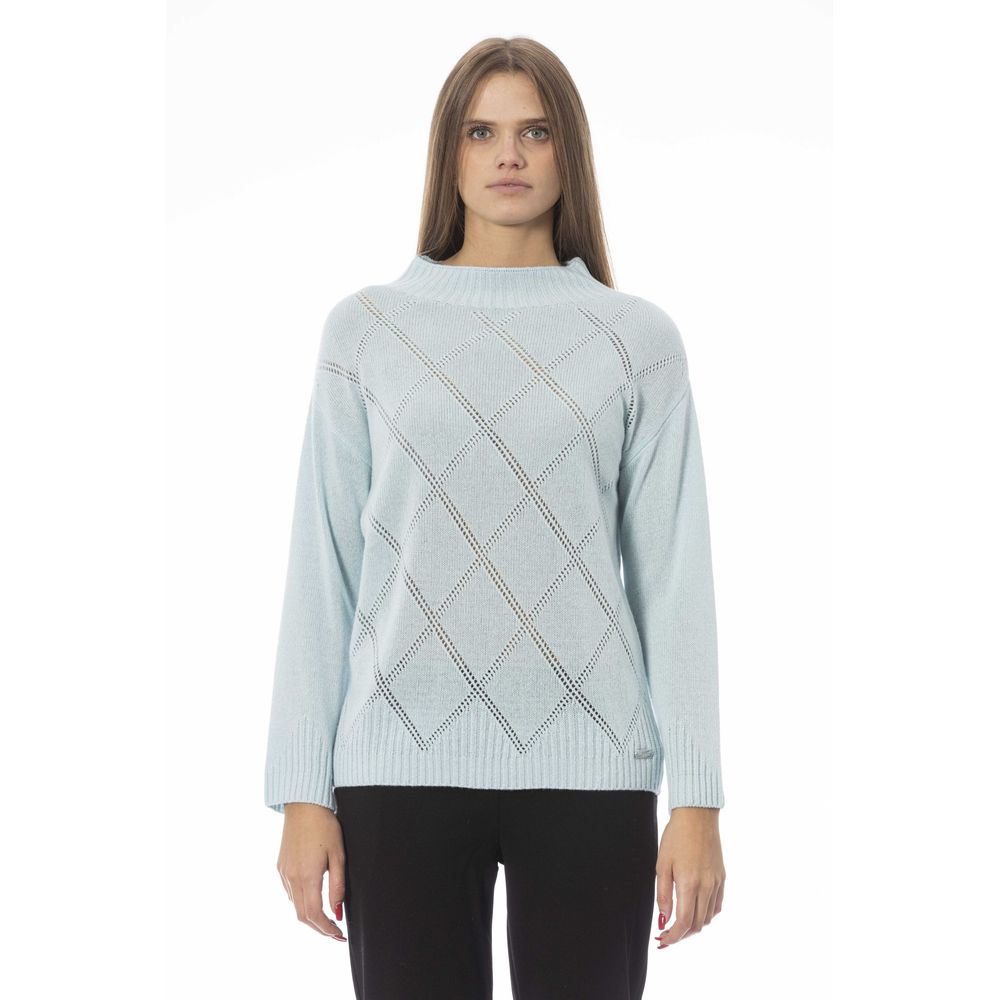 Light Blue Cashmere Women Sweater