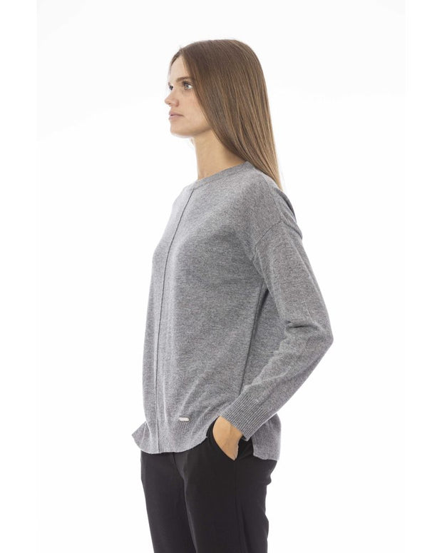Gray Viscose Women Sweater