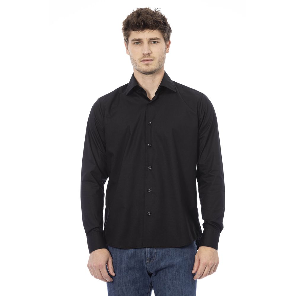 Black Cotton Men Shirt