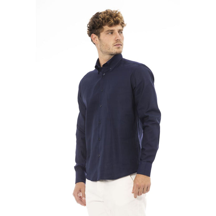 Blue Cotton Men Shirt