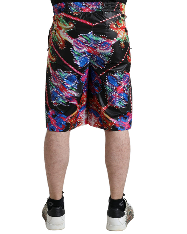 Elegant Luminary Print Bermuda Shorts