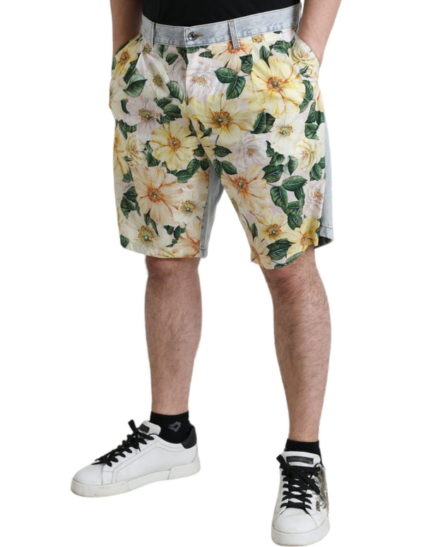 Multicolor Floral Cotton Bermuda Shorts