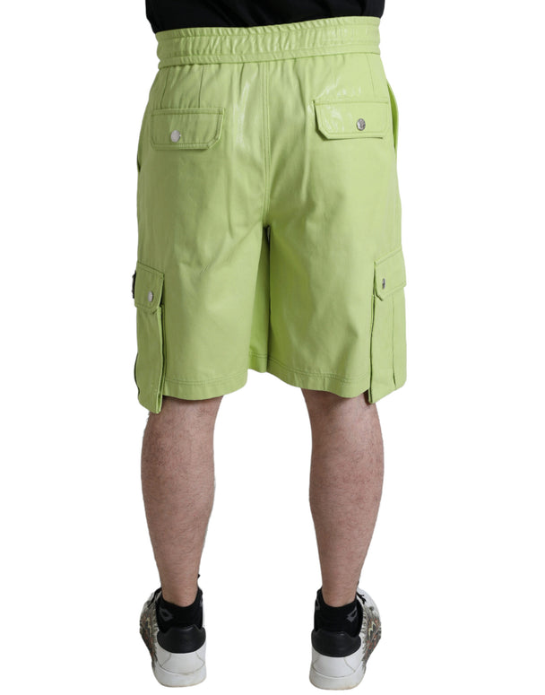 Chic Light Green Cotton Bermuda Shorts