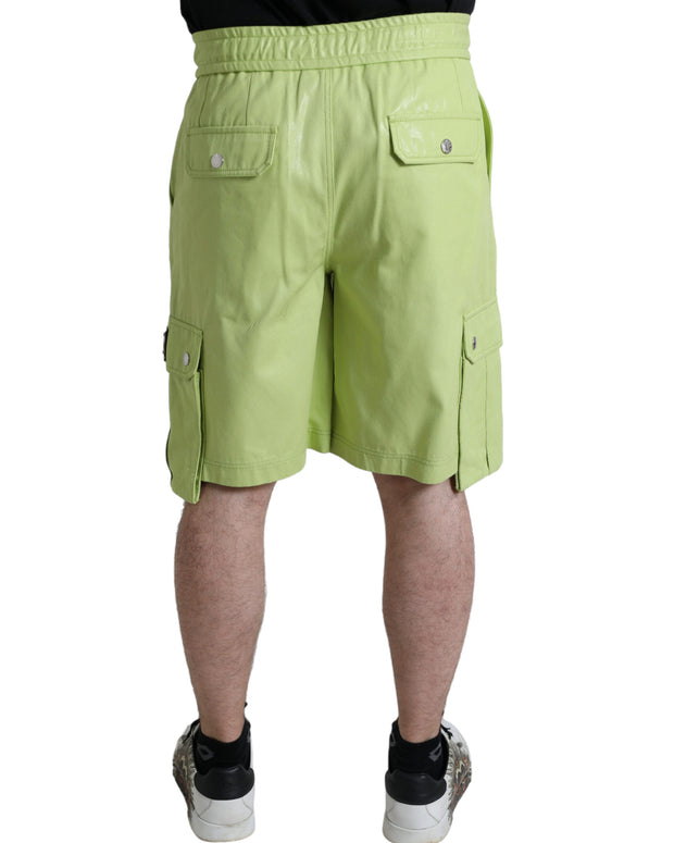 Chic Light Green Cotton Bermuda Shorts