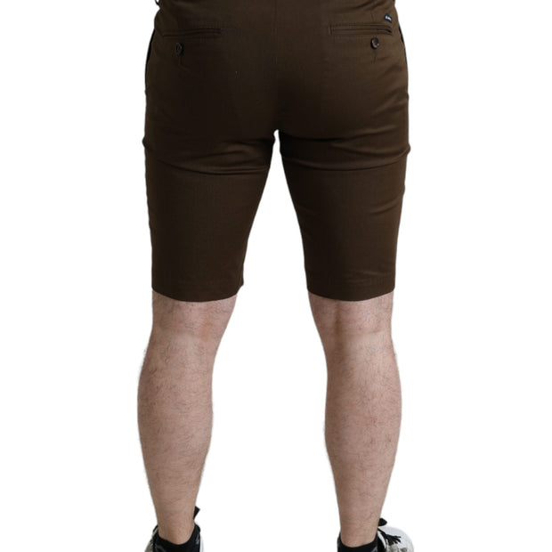 Chic Brown Bermuda Shorts with Logo Detail