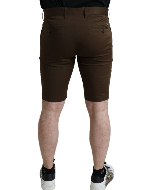 Chic Brown Bermuda Shorts with Logo Detail