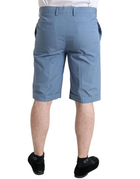 Sky Blue Cotton Bermuda Shorts