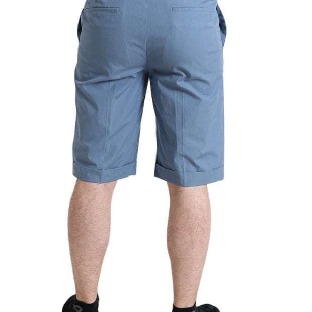 Sky Blue Cotton Bermuda Shorts