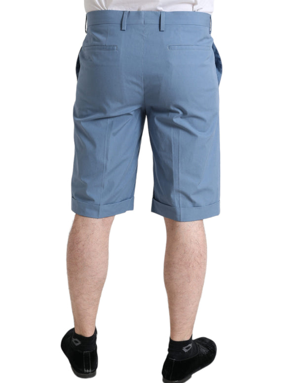 Sky Blue Cotton Bermuda Shorts
