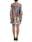 Multicolor Floral Sequined Shift Mini Dress