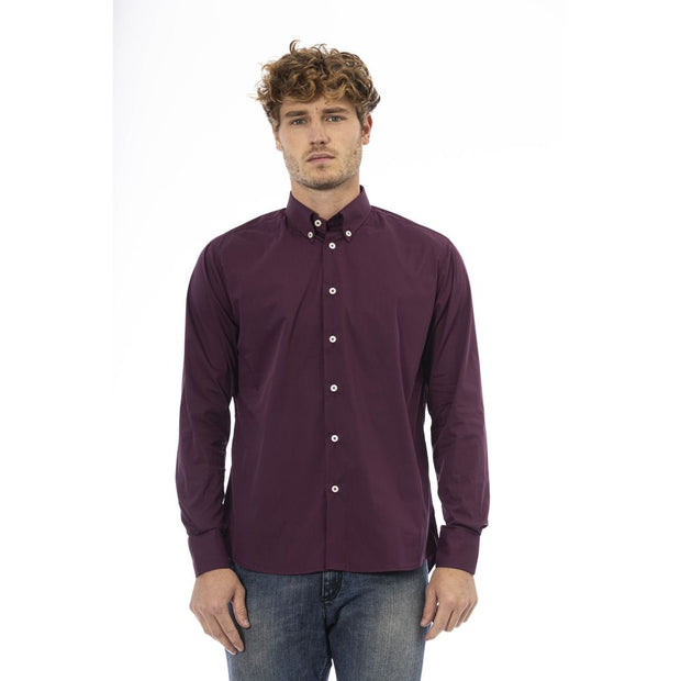 Burgundy Cotton Men Shirt