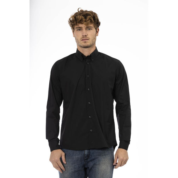 Black Cotton Men Shirt