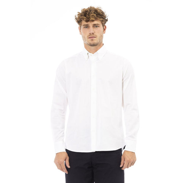 White Cotton Men Shirt