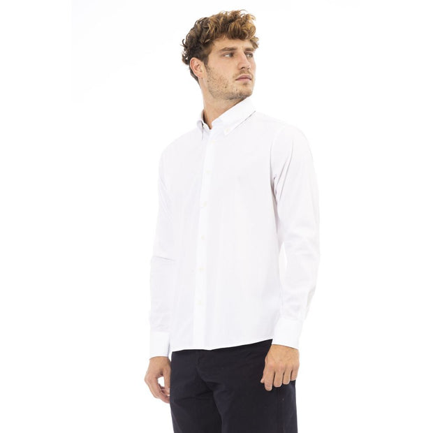 White Cotton Mens Shirt